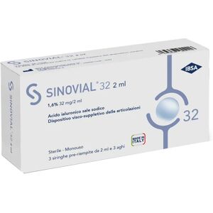 Sinovial 32 2ml Siringa Intra Articolare Con Acido Ialuronico 3 Pezzi