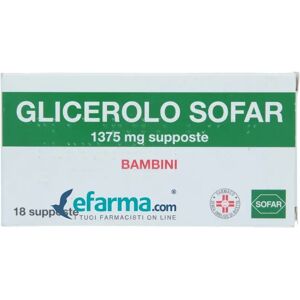 SOFAR Glicerolo Bambini 1375 mg Stitichezza 18 Supposte