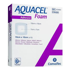 Aquacel Foam Medicazione Adesiva 10x10 cm 10 Pezzi