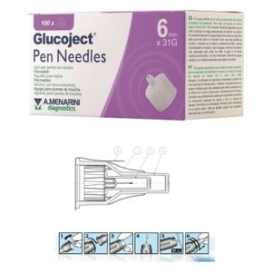 Menarini Diagnostics Linea Cura del Diabete Glucoject Pen Needles 6mmx31G Aghi