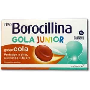 Alfasigma Linea Gola Sana Neoborocillina Gola Junior Cola 15 Pastiglie Gommose