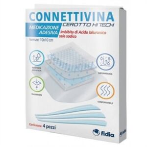 Fidia Farmaceutici Linea Lesioni Connettivina Cerotto Hi Tech 4 Pezzi 10x10 cm