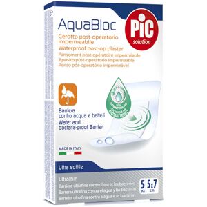 PIC Aqua Bloc Cerotto Post Operatorio Impermeabile 5pcs 5x7cm