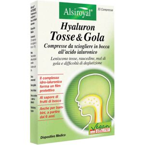 ALSIROYAL Hyaluron Tosse E Gola Compresse Da Sciogliere In Bocca 30 Compresse