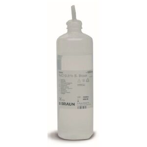 PVS Soluzione Fisiologica Sterile In Flacone Di Plastica Monouso Da 500 Ml. Cf 10 Flaconi