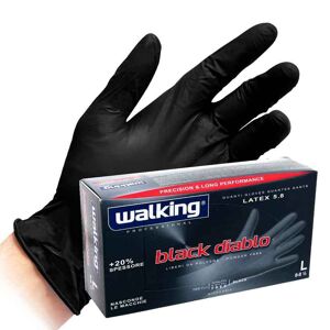 100 Guanti Monouso In Lattice Neri Walking Black Diablo 5.8 Gr
