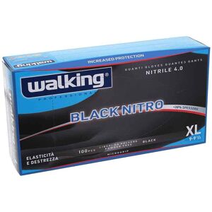 100 Guanti Monouso Neri In Nitrile Walking Black Nitro Taglia Xl 9-9,5