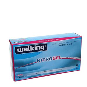 100 Guanti Monouso In Nitrile Walking Nitrogel Taglia S 6-6,5