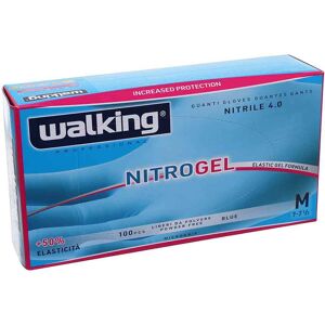 100 Guanti Monouso In Nitrile Walking Nitrogel Taglia M 7-7,5