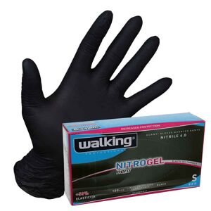 100 Guanti Monouso In Nitrile Walking Nitrogel Nero