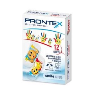 Safety PRONTEX SMILE STRIPS 12 cerotti con quattro disegni per Bambini