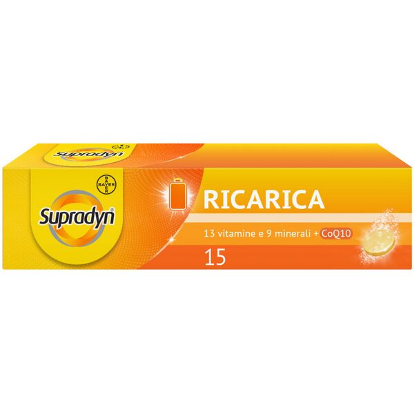 bayer spa supradyn ricarica integratore multivitaminico completo e minerali, 15 compresse effervescenti