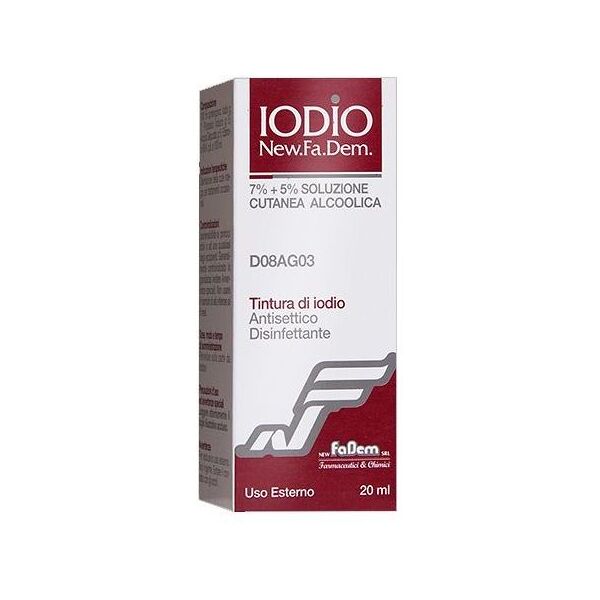 new fa.dem. srl iodio soluzione alcolica cutanea 7% + 5% 20ml