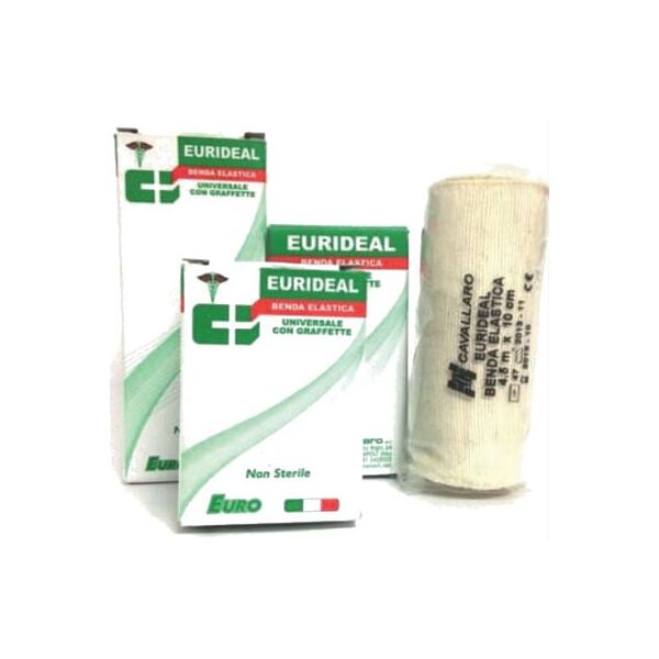 cura farma srl benda elastica curideal universale con graffette non sterile cm 6x4,5