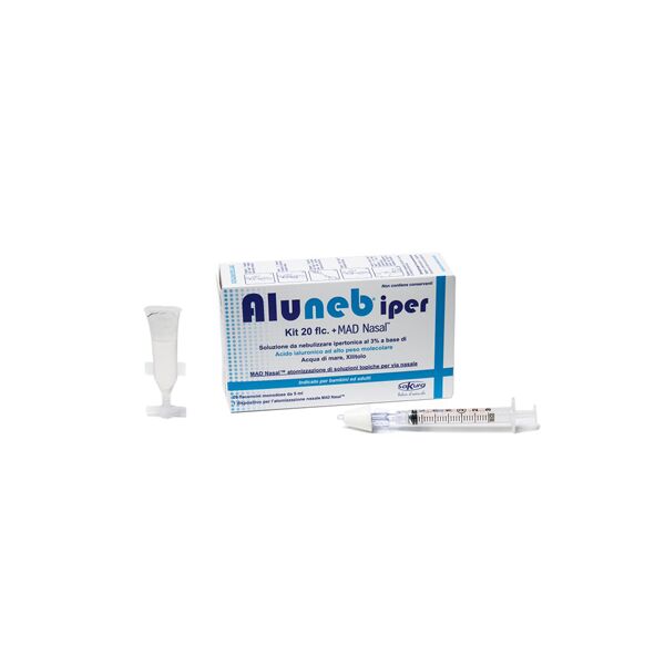 aluneb iper kit 20 flaconcini da nebulizzare + mad nasale siringa