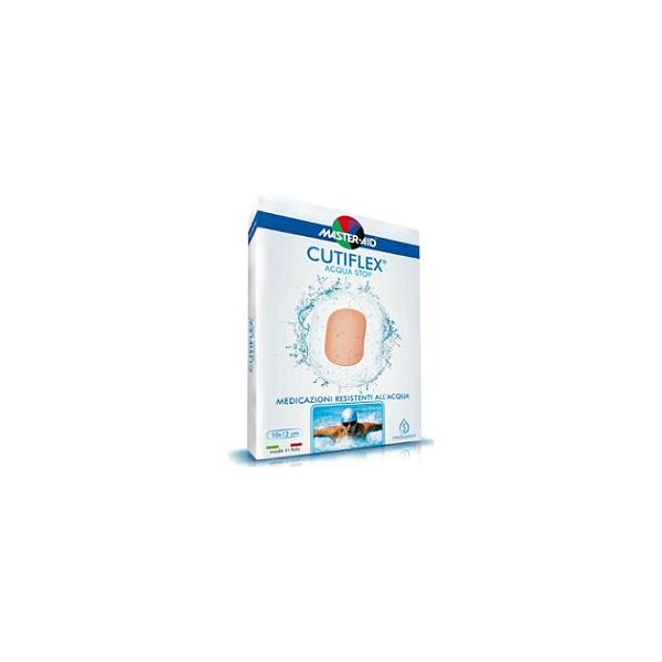 master aid cutiflex acqua stop medicazione in poliuretano elastica e trasparente 10x12 cm 5