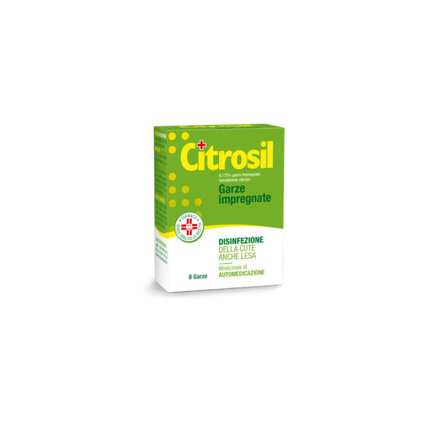 citrosil 0,175% benzalconio cloruro garze impregnate 8 pezzi