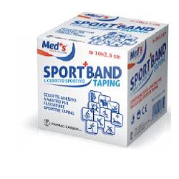 farmac-zabban med's sport band cerotto adesivo nastro fasciature sportive taping 10 m x 3,8 cm
