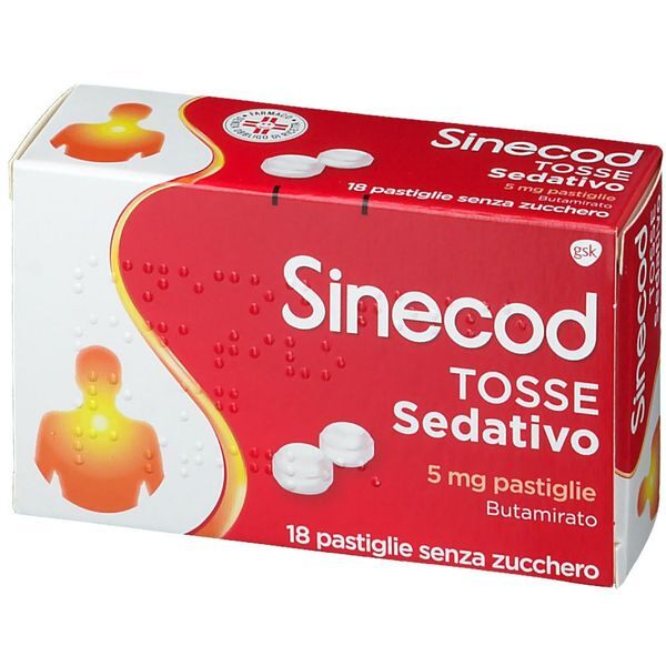 haelon italy srl sinecod - tosse sedativo 5 mg confezione 18 pastiglie