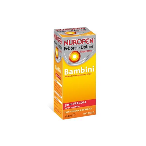 reckitt benckiser h.(it.) spa nurofen febbre dolore bambini 100mg/5ml gusto fragola 150ml