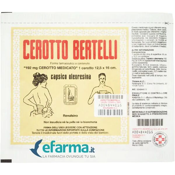 cerotto bertelli medio 12,5 x 16 cm 192 mg capsico oleoresina 1 cerotto