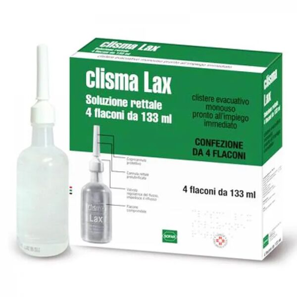 clisma lax soluzione rettale clistere evacuativo 4 flaconi da 133 ml