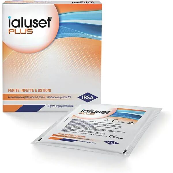 ialuset plus garze impregnate sterili per ferite infette e ustioni 10x10 cm 10 pezzi