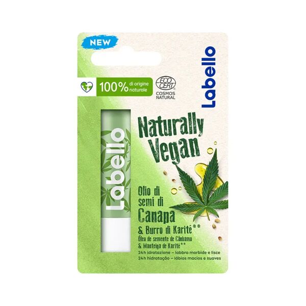 labello naturally vegan hemp labbra all'olio di canapa e burro di karite 5.2 ml