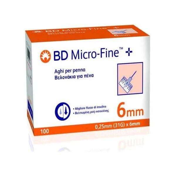 bd micro-fine bd microfine ago 6mm 31g 100 pezzi