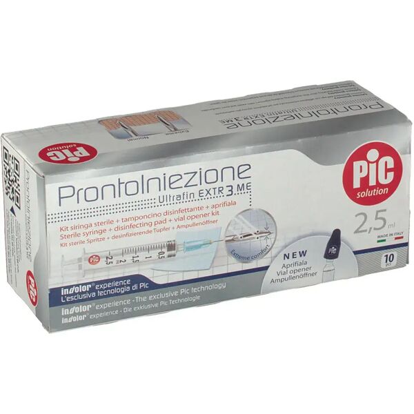 pic solution pic pronto iniezione ago 23g 2,5 ml 10 pezzi