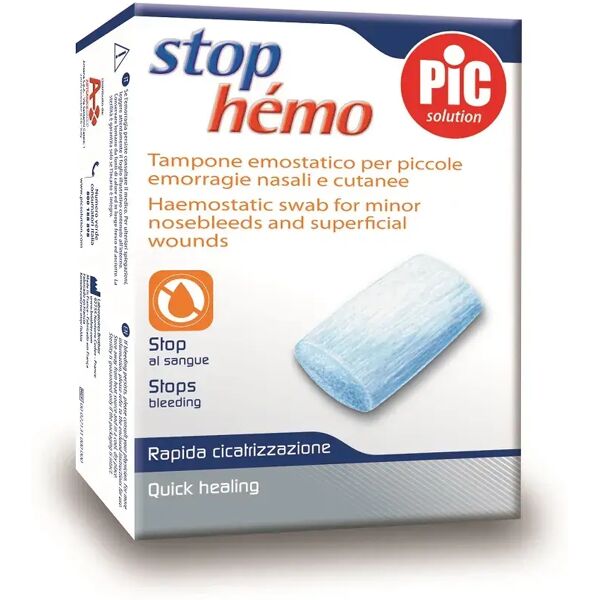 pic solution pic stop hemo tampone emostatico per piccole emorragie nasali e cutanee 5 pezzi