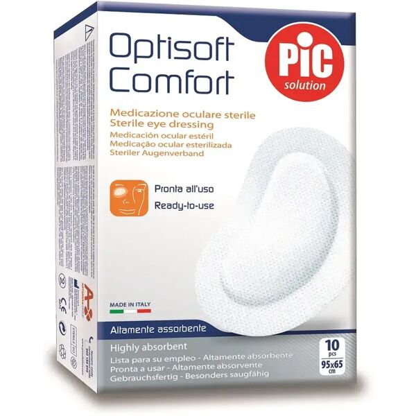 pic solution pic optisoft comfort medicazione oculare adesiva sterile 95x65mm 10 pezzi