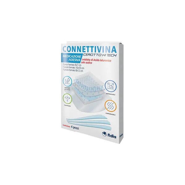 connettivina cerotto hi tech medicazione adesiva 4 pezzi misure miste