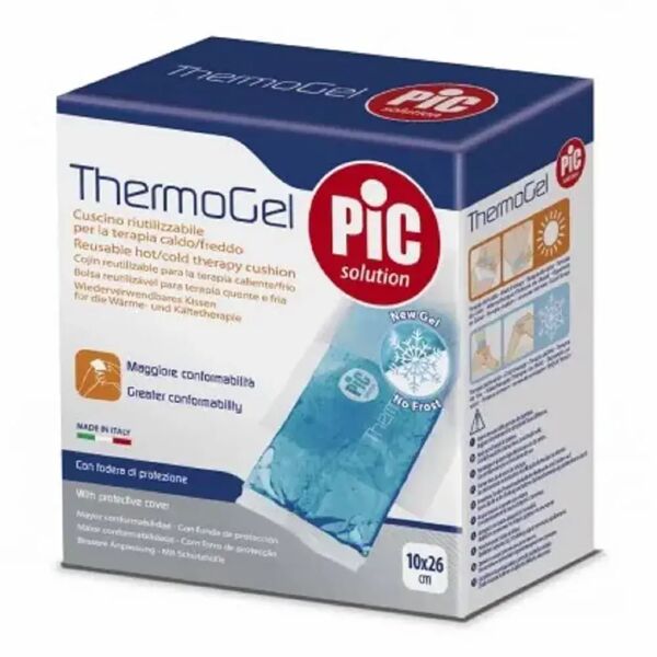 pic solution pic thermogel cuscinetto in gel caldo/freddo con cover di protezione 10x26 cm