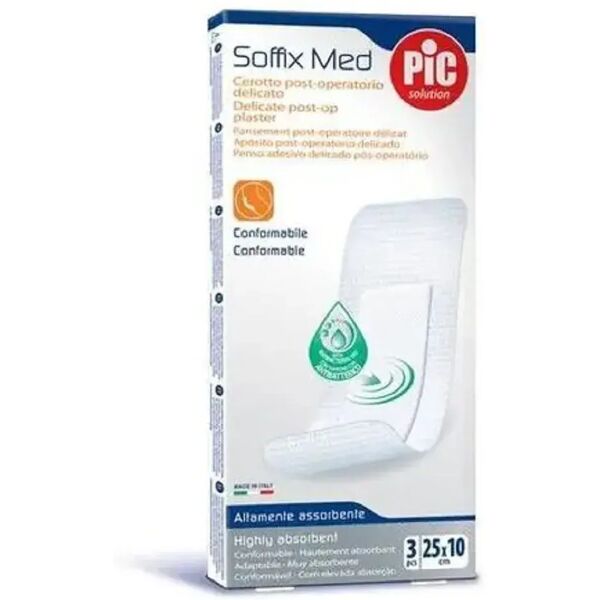 pic solution pic soffix med cerotto post operatorio delicato 25x10 cm 3 pezzi