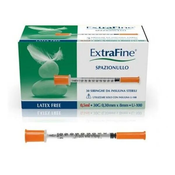 desapharma desa pharma extrafine spazio nullo siringa per insulina 0,5 ml 30g 100ui 30 pezzi