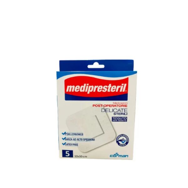 medi presteril medipresteril medicazione post operatoria delicata in tessuto non tessuto 10x10 cm 5 pezzi