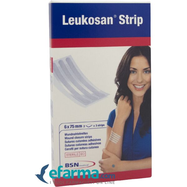 leukosan strip cerotti per sutura cutanea 6x75 mm 2 buste con 3 cerotti