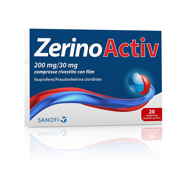 zerinol zerinoactive 200mg + 30mg contro sintomi influenzali 20 compresse rivestite