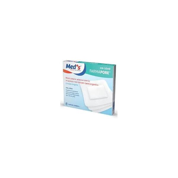 med's farmapore medicazione autoadesiva sterile con cerotto 10 x 30 cm 3 pezzi