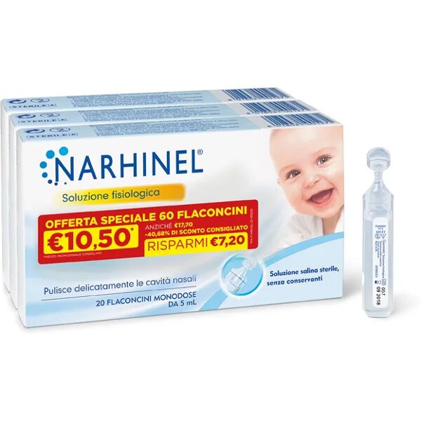 narhinel soluzione fisiologica promo 3x20 flaconcini monodose