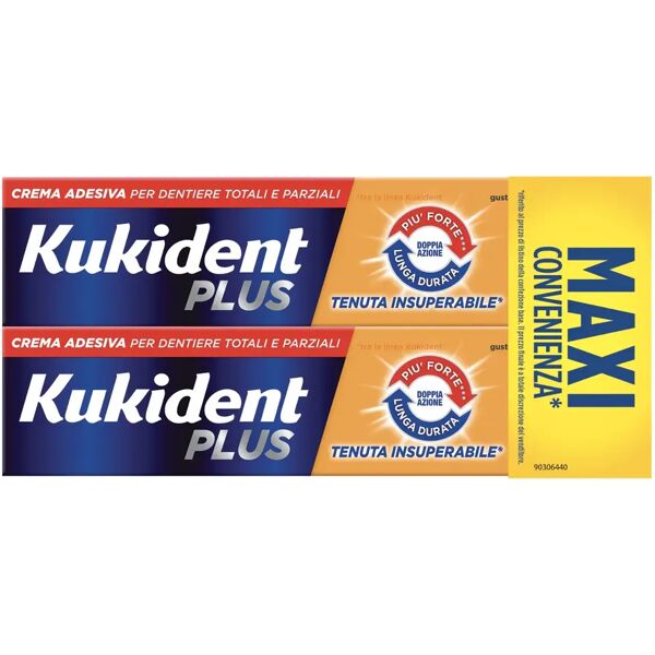 kukident plus doppia azione crema adesiva 2x65 g