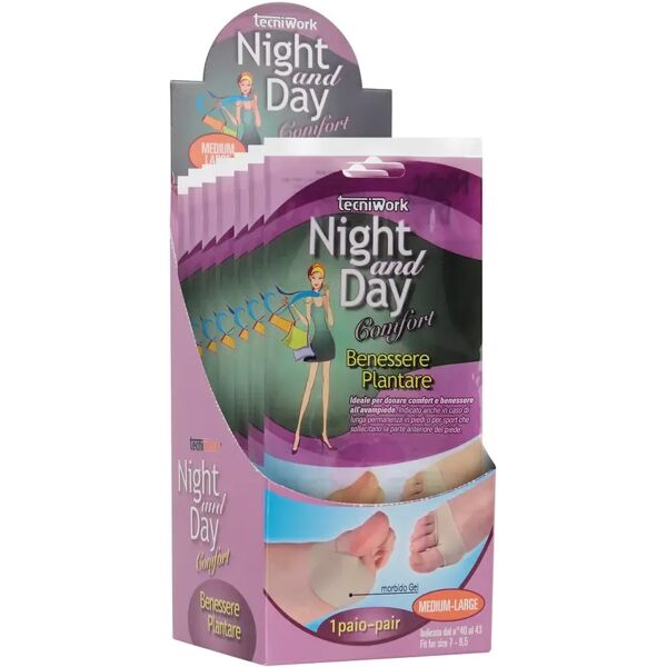 night&day tecniwork benessere plantare cuscinetto in gel taglia m/l