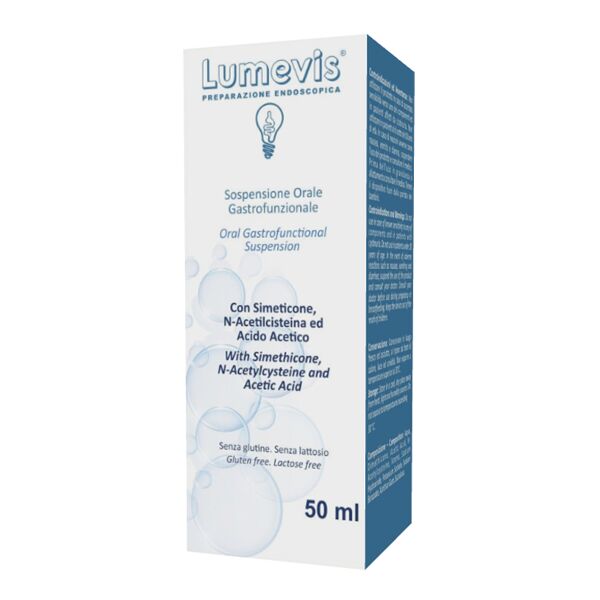 centro prodotti servizi f.srl lumevis sospensione orale monouso a base di simeticone n-acetilcisteina e acido acetico da utilizzare in preparazione di esami clinici ambito gastroscopico 50 ml