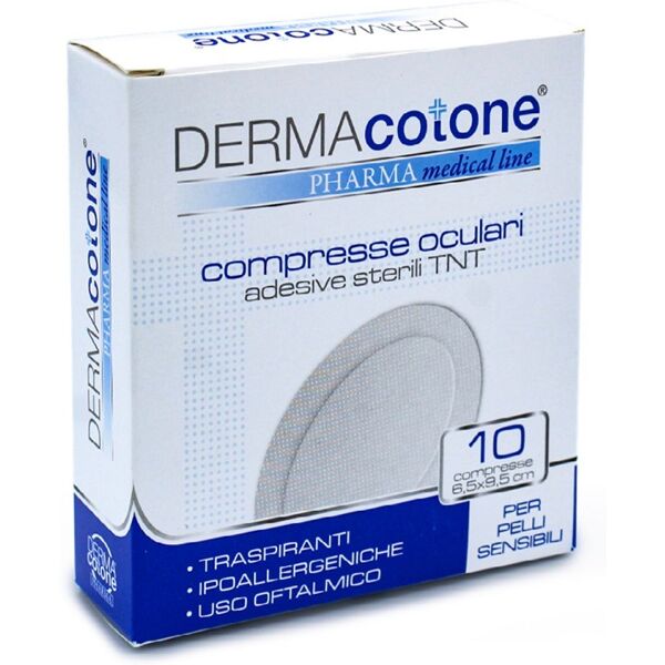 dermacotone compressa oculare adesiva tnt 6,5x9,5cm 10 pezzi