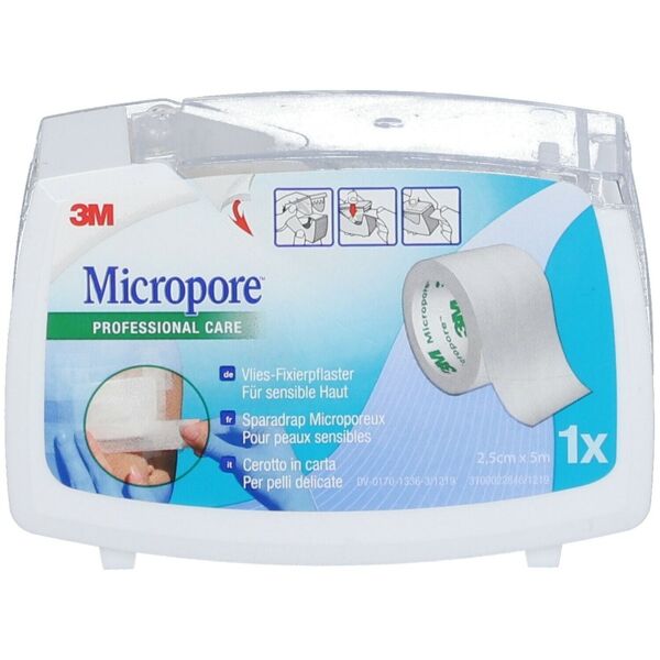 micropore 3m cerotto in carta con dispenser 2,5 mm x 5 m