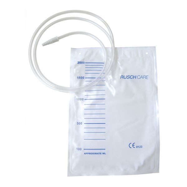 teleflex medical sacca di drenaggio letto per incontinenza 2000ml in pvc con valvola di non ritorno con tubo di raccordo130cm monouso diametro 5x7mm 30 pezzi