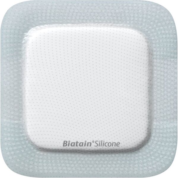 coloplast spa medicazione biatain in schiuma di poliuretano con bordo adesivo in silicone 17,5x17,5 cm 5 pezzi