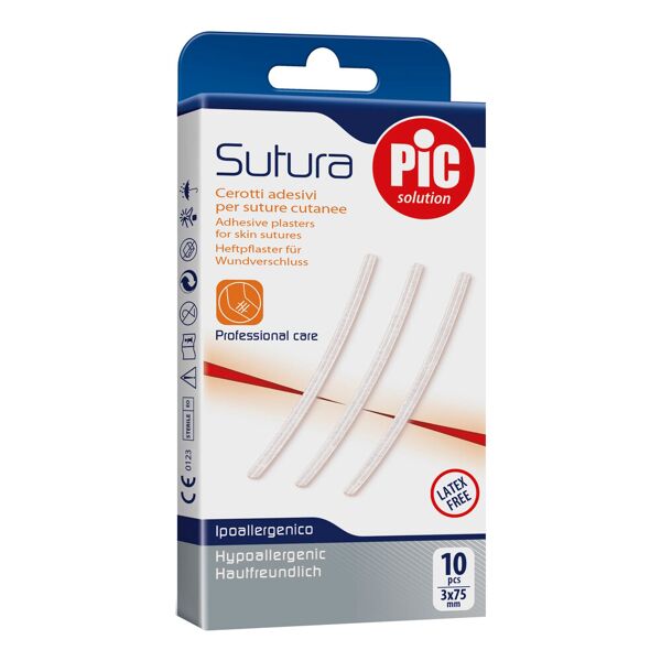 pic sutura pic cerotti sterili per suture cutanee 3x75 mm 10 pezzi