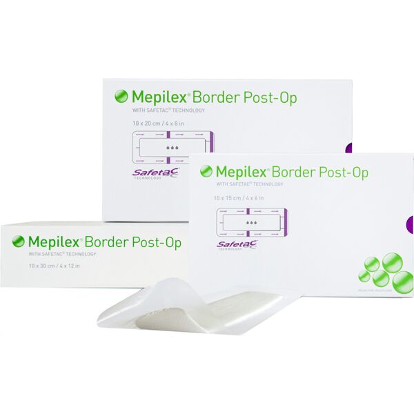 mepilex medicazione in schiuma di poliuretano border post operatoria assorbente bordo integrato strato di contatto in silicone morbido 10x25 cm 5 pezzi